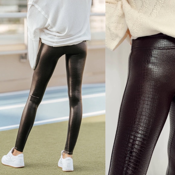 New SPANX Faux Leather Croc Legging size small - Picture 2 of 6